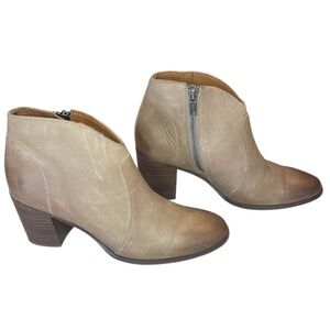 FRYE Nora Zip Short Leather Heeled Boot